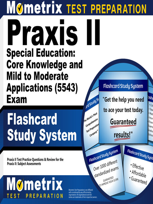 Title details for Praxis II Special Education: Core Knowledge and Mild to Moderate Applications (5543) Exam Flashcard Study System by Mometrix Teacher Certification Test Team - Available